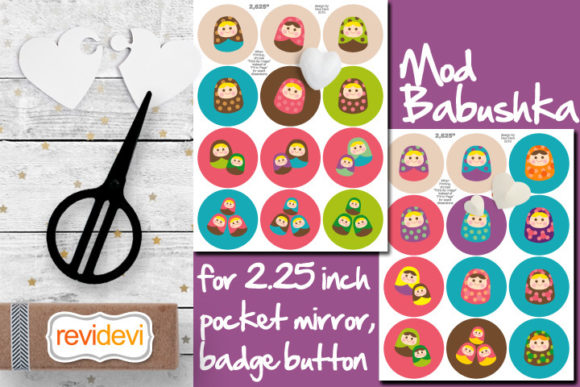 Download Mini Babushka Printable Circles - Mini Collection