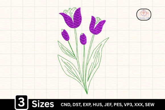 Download Minimalist Floral Line Art Purple Tulip - Mini Collection